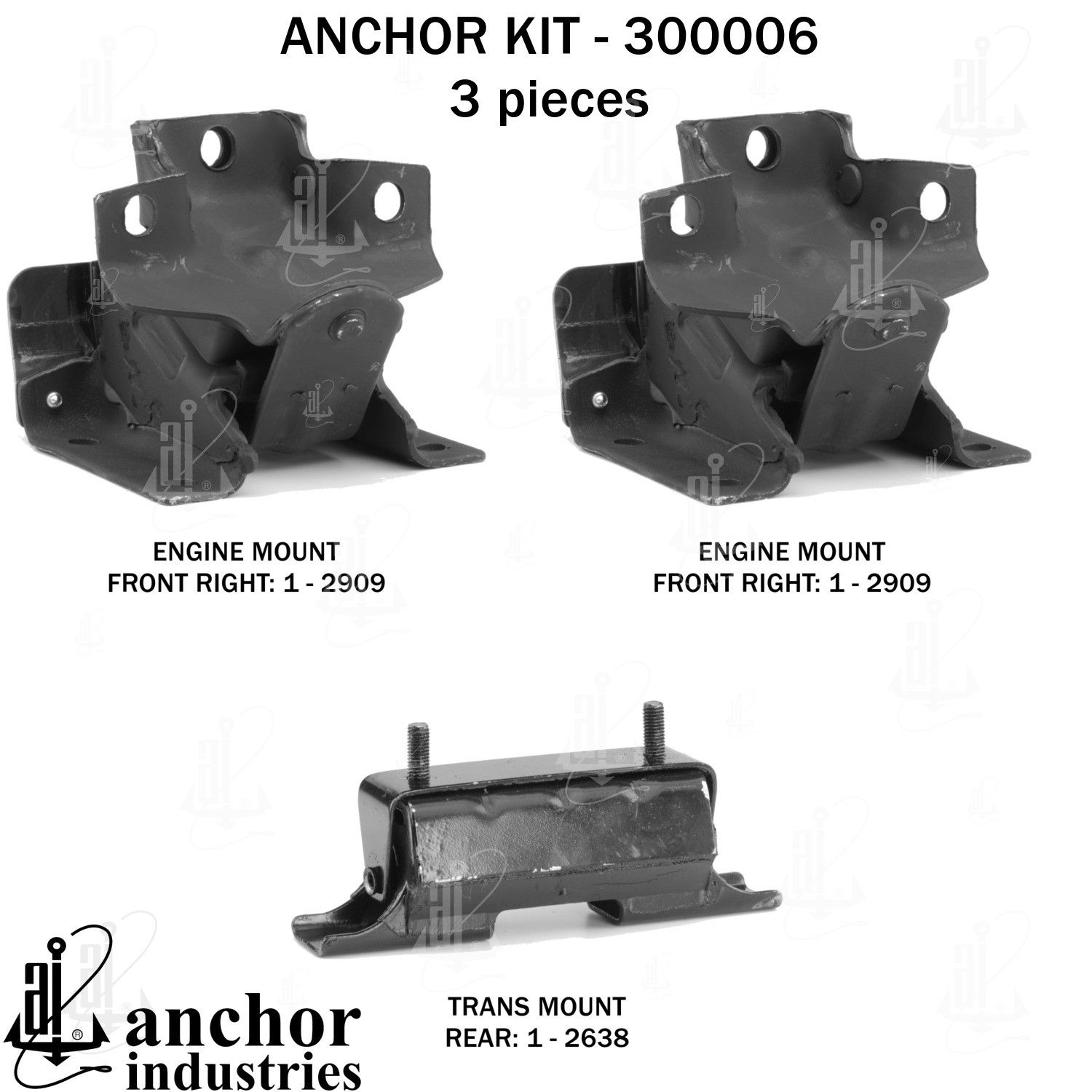 2009, 2008, 2007, 2006, 2005, 2004, 2003 Hummer H2 Engine Mount Kit