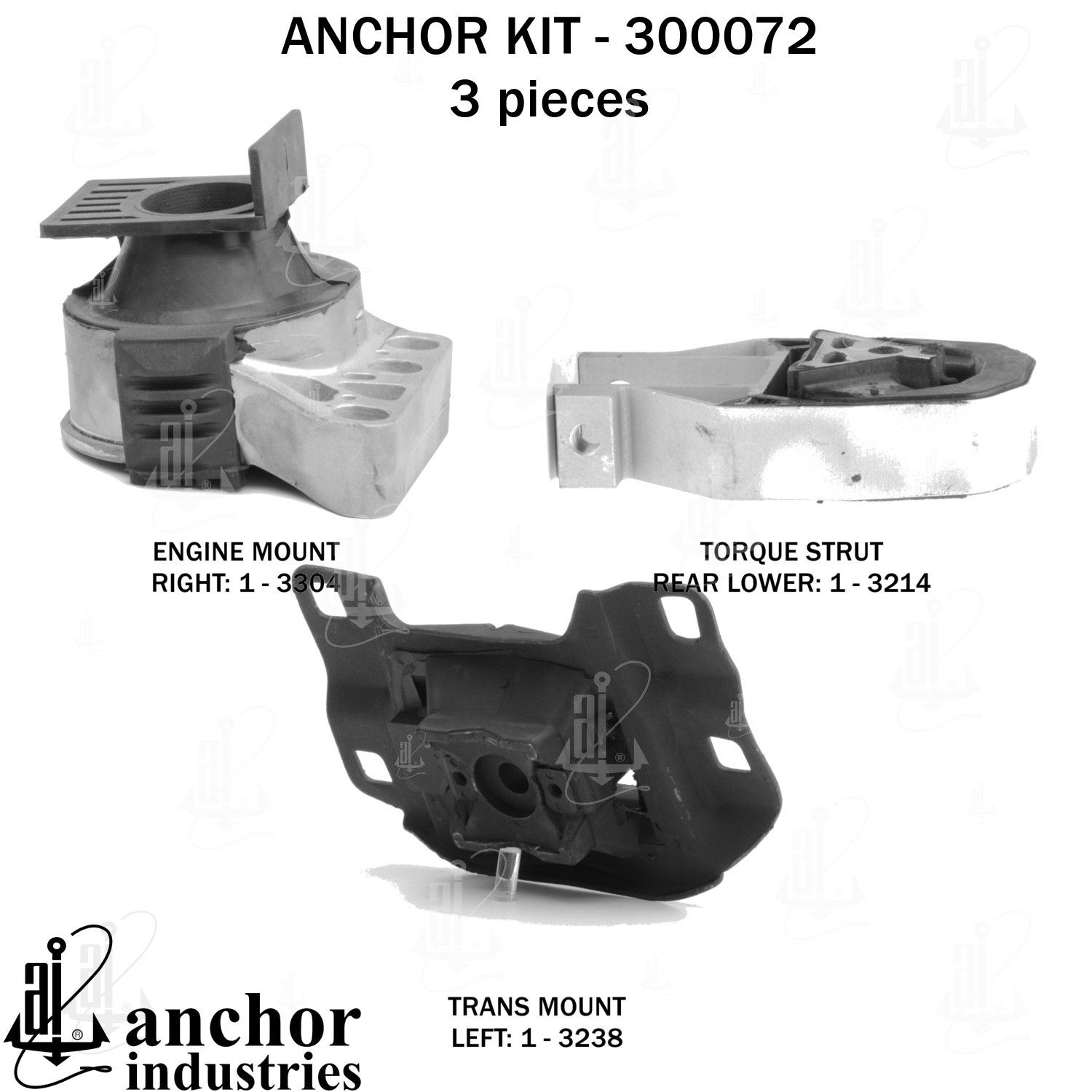 2022, 2021, 2020, 2019, 2018, 2017, 2016, 2015, 2014 Ford Transit Connect Engine Mount Kit