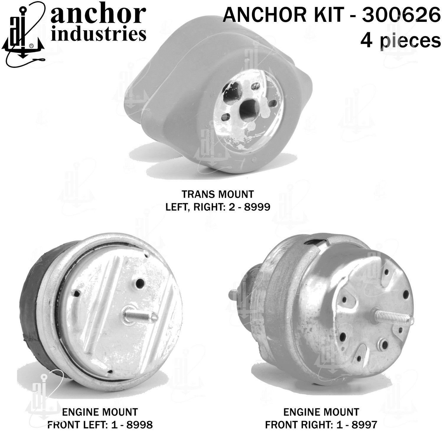 2001, 2000, 1999, 1998, 1997 Audi A4 Engine Mount Kit