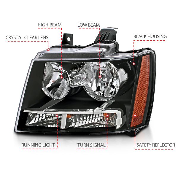 2007-2013 Chevrolet Avalanche Headlight Set (ANZO)
