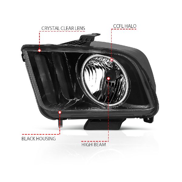 2005-2009 Ford Mustang Headlight Set (ANZO)