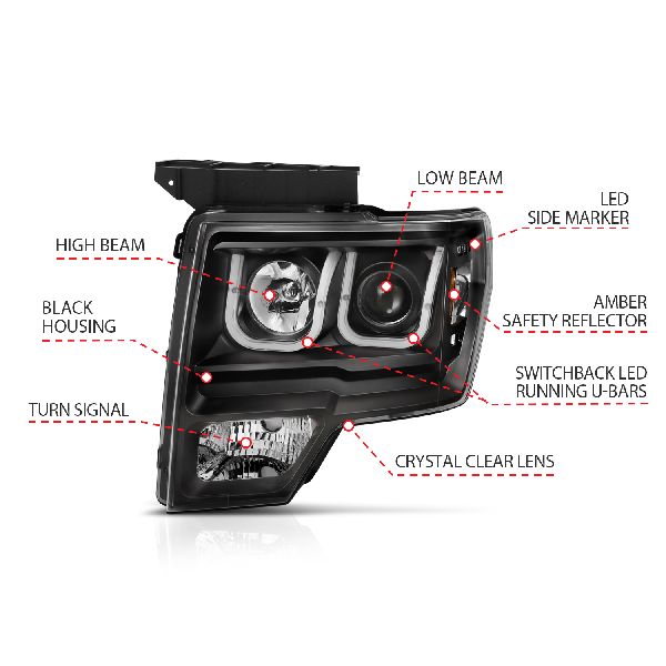 2009-2014 Ford F-150 Headlight Set (ANZO)