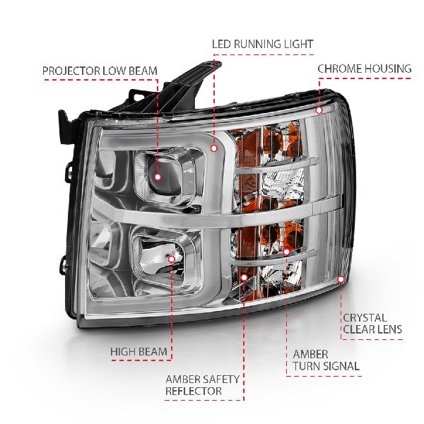 2007-2013 Chevrolet Silverado 1500 Headlight Assembly (ANZO)