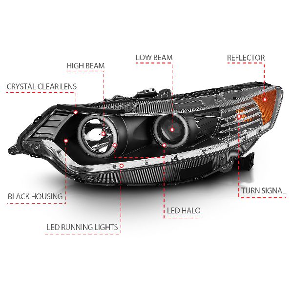 2009-2012 Acura TSX Headlight Set (ANZO)