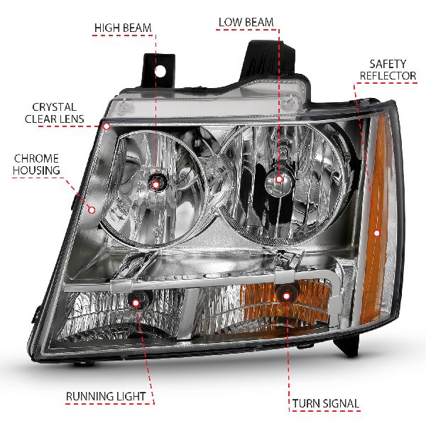 2007-2013 Chevrolet Avalanche Headlight Assembly (ANZO)