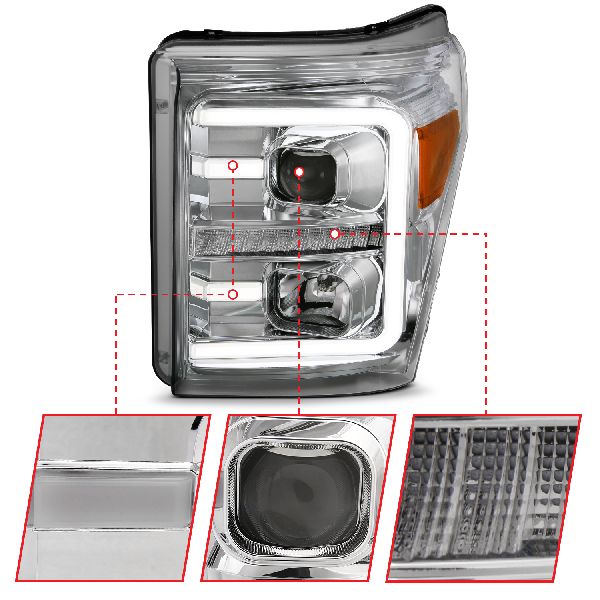 2011-2016 Ford F-250 Super Duty Headlight Set (ANZO)