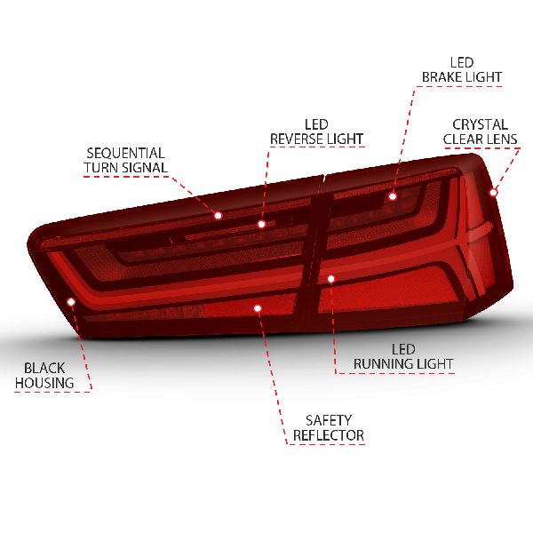 2013-2018 Audi S6 Tail Light Set (ANZO)