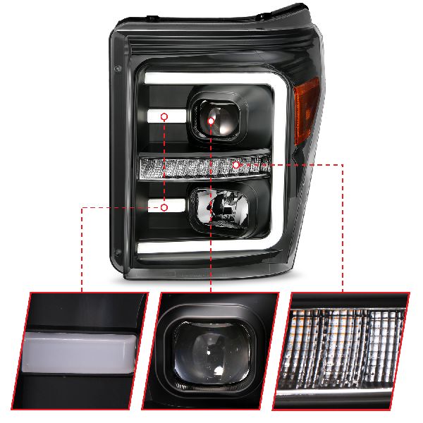 2011-2016 Ford F-250 Super Duty Headlight Set (ANZO)
