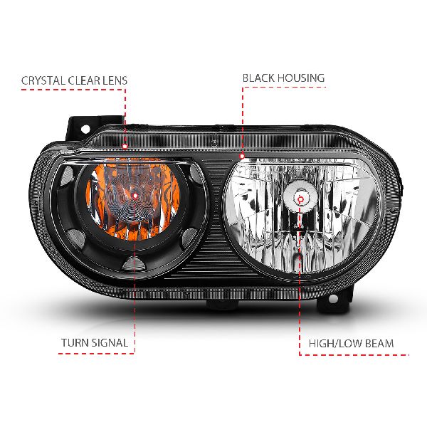 2008-2014 Dodge Challenger Headlight Set (ANZO)