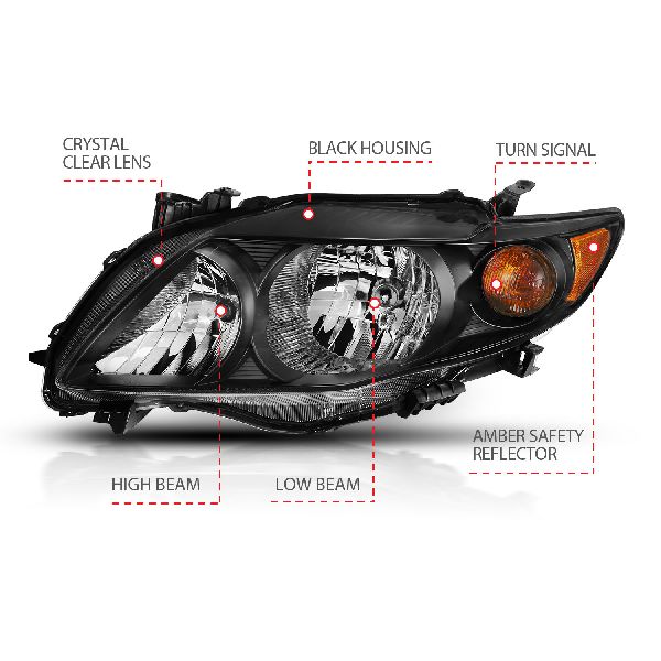 2009-2010 Toyota Corolla Headlight Assembly (ANZO)