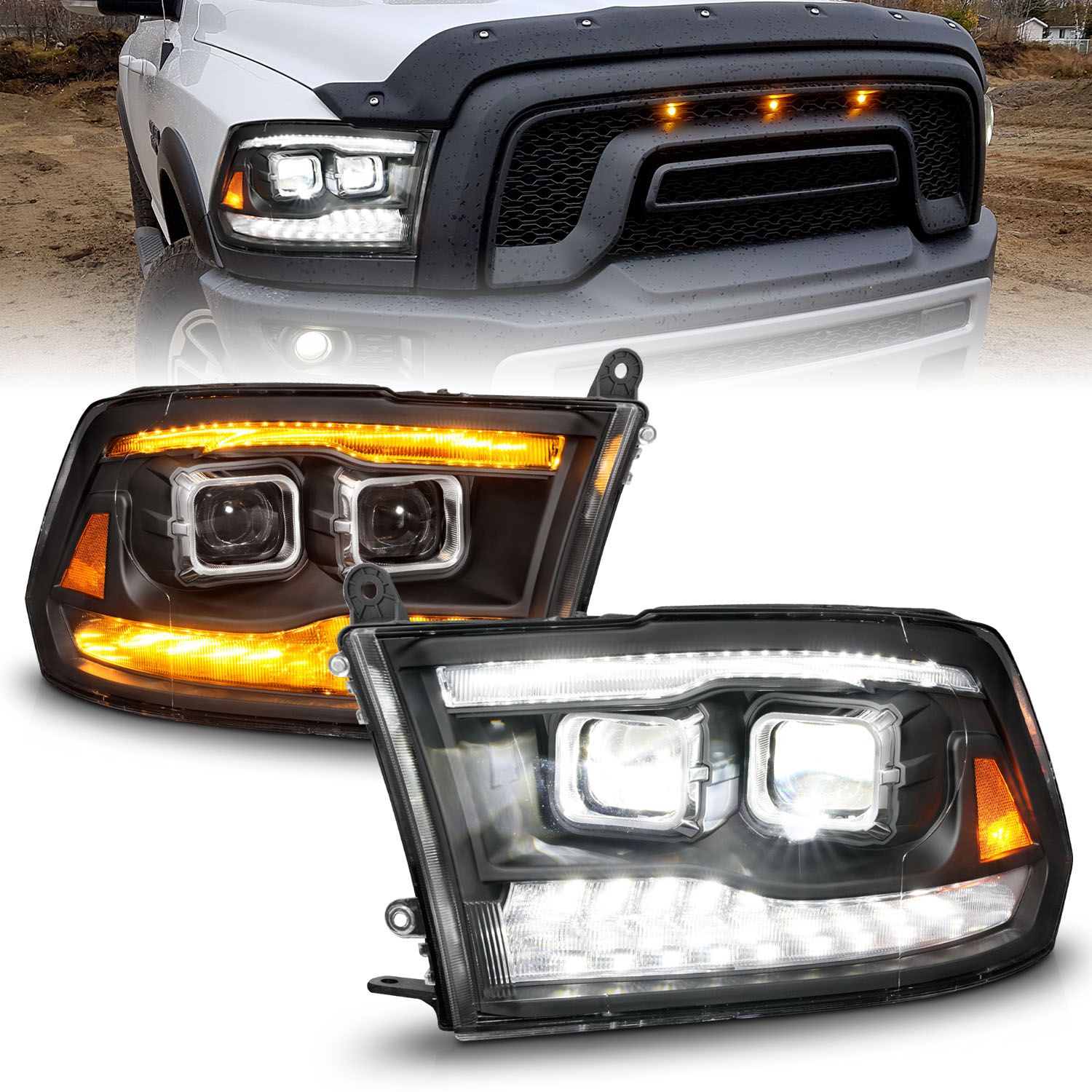 2018, 2017, 2016, 2015, 2014, 2013, 2012, 2011 Ram 2500 1500 Headlight Assembly