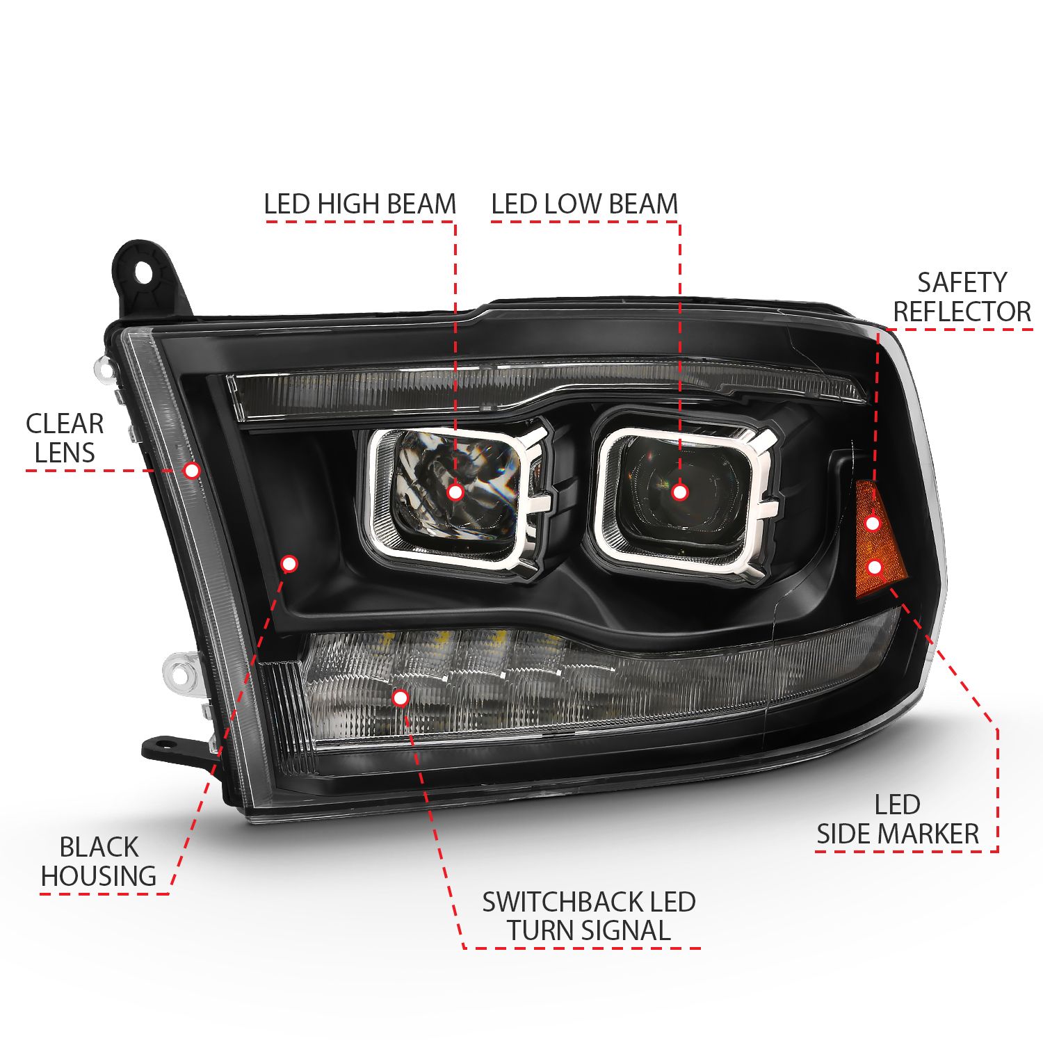 2018, 2017, 2016, 2015, 2014, 2013, 2012, 2011 Ram 1500 1500 Headlight Assembly
