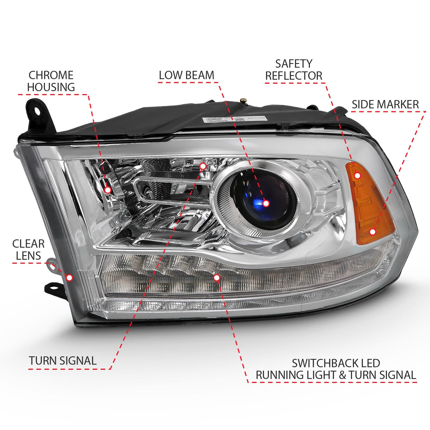 2018, 2017, 2016, 2015, 2014, 2013, 2012, 2011 Ram 3500 1500 Headlight Set