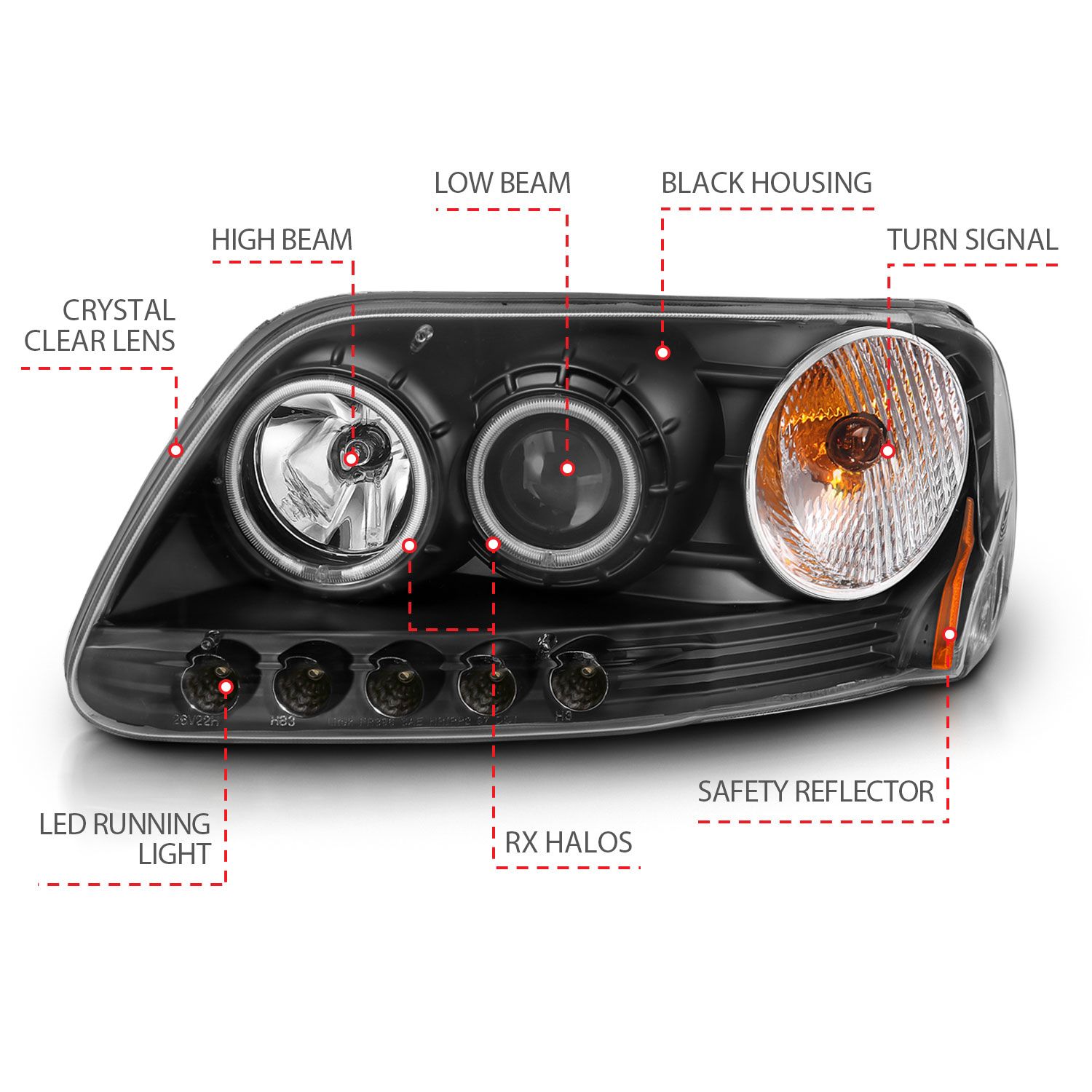 2002, 2001, 2000, 1999, 1998, 1997 Ford Expedition Headlight Set