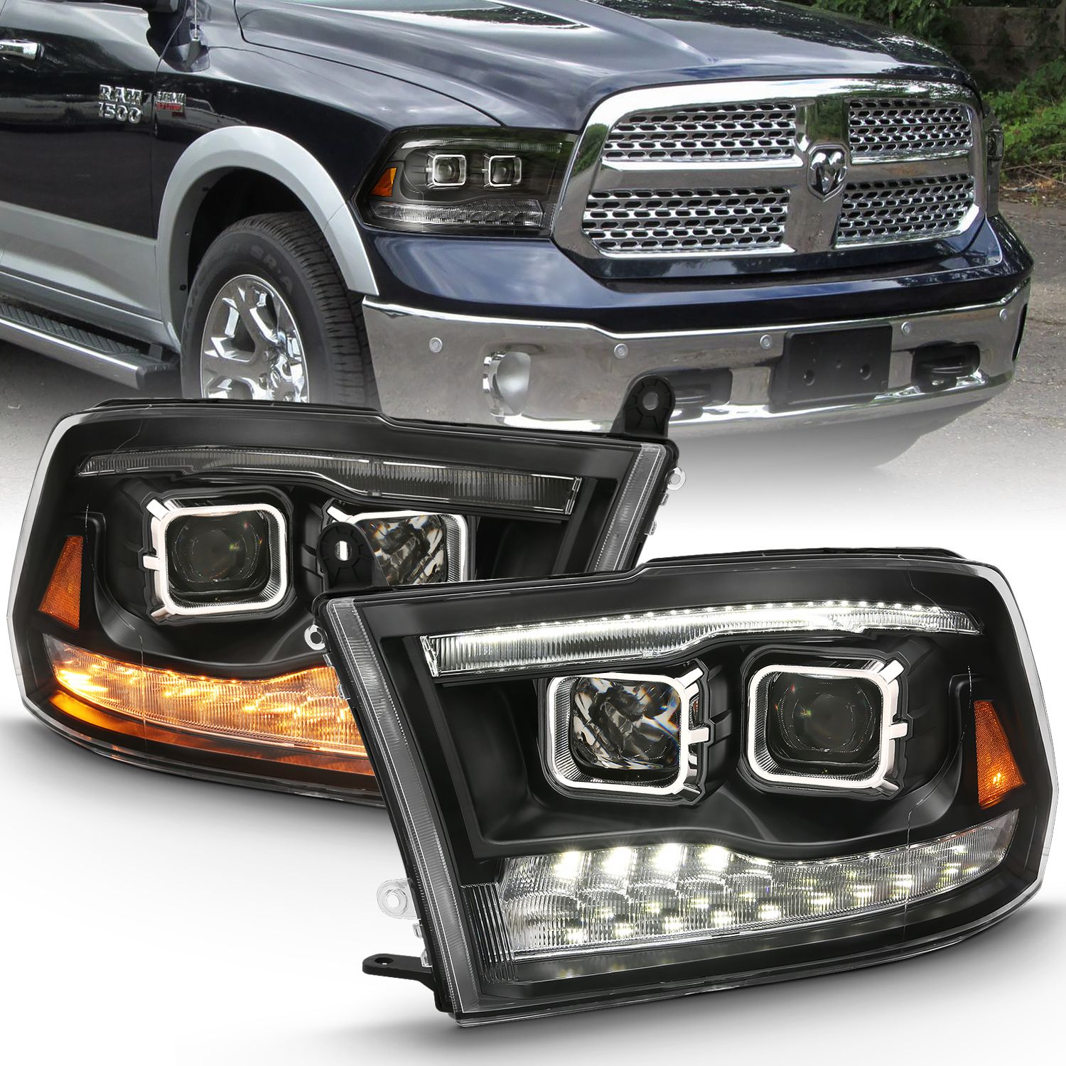 2018, 2017, 2016, 2015, 2014, 2013, 2012, 2011 Ram 3500 1500 Headlight Set