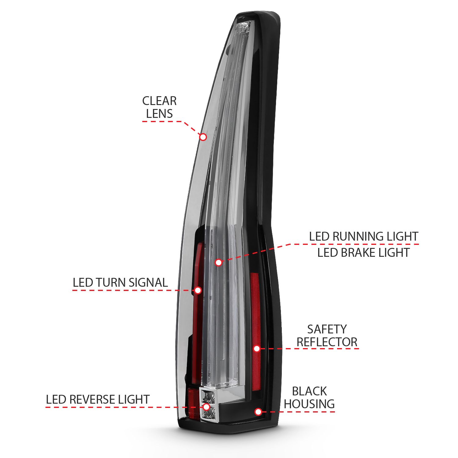 2014, 2013, 2012, 2011, 2010, 2009, 2008, 2007 GMC Yukon Tail Light