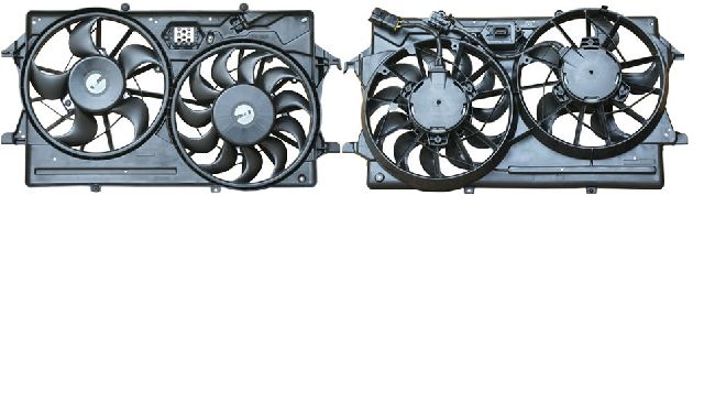 2003-2004 Ford Focus Dual Radiator and Condenser Fan Assembly (APDI)