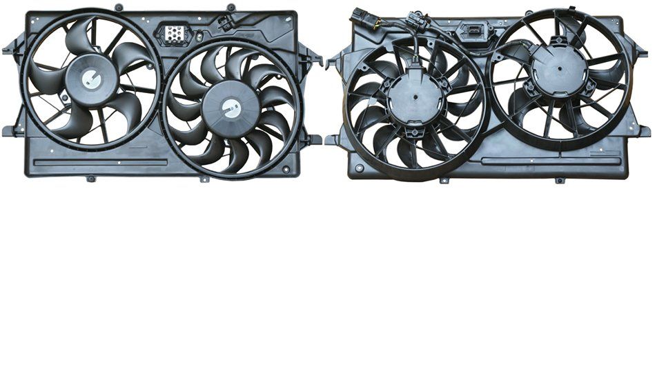2004, 2003 Ford Focus Dual Radiator and Condenser Fan Assembly