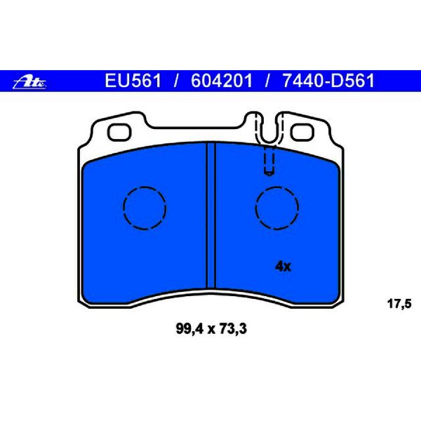 1994-1999 Mercedes-Benz SL600 Disc Brake Pad Set - Front (ATE Coated)