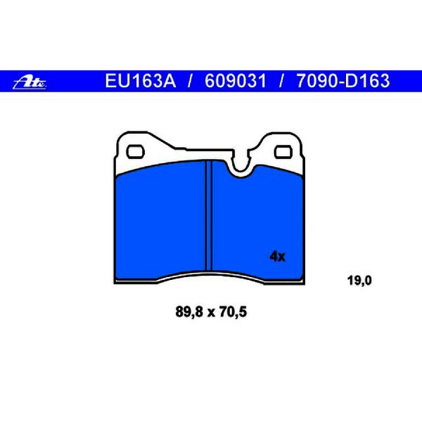 1980-1981 BMW 528i Disc Brake Pad Set - Front (ATE Coated)
