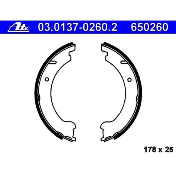 1998-2000 Volvo V70 Parking Brake Shoe Set (ATE Coated)