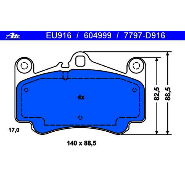 2001-2012 Porsche 911 Disc Brake Pad Set - Front (ATE Coated)