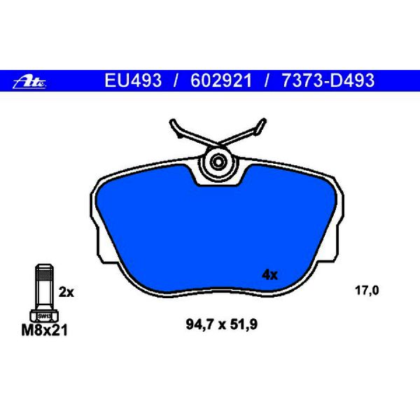 1986-1988 BMW 325 Disc Brake Pad Set - Front (ATE Coated)