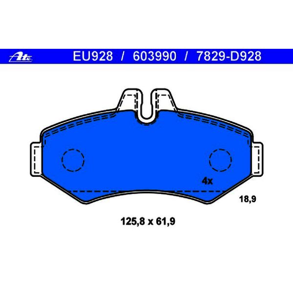 2002-2006 Freightliner Sprinter 2500 Disc Brake Pad Set - Rear (ATE Coated)