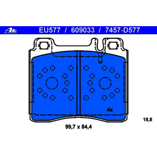 1994-1999 Mercedes-Benz S320 Disc Brake Pad Set - Front (ATE Coated)