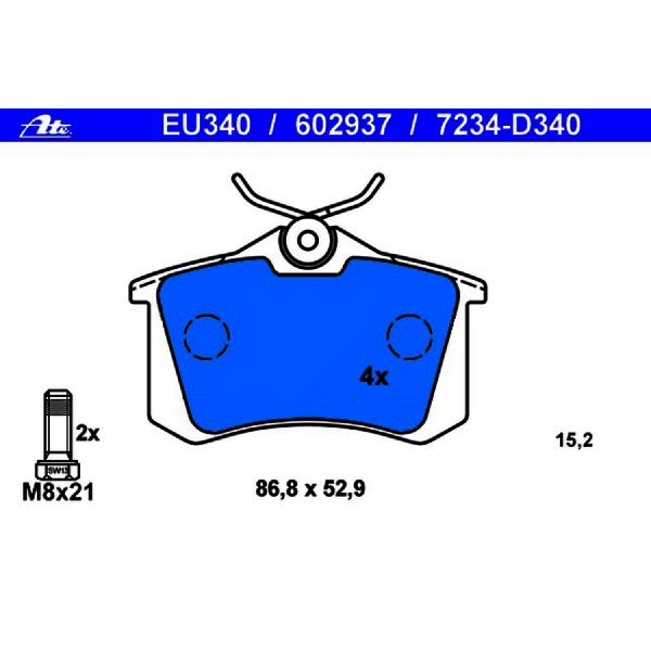 1985-1996 Volkswagen Jetta Disc Brake Pad Set - Rear (ATE Coated)