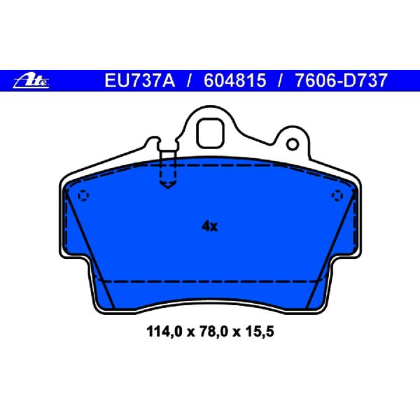 2005-2008 Porsche Boxster Disc Brake Pad Set - Front (ATE Coated)