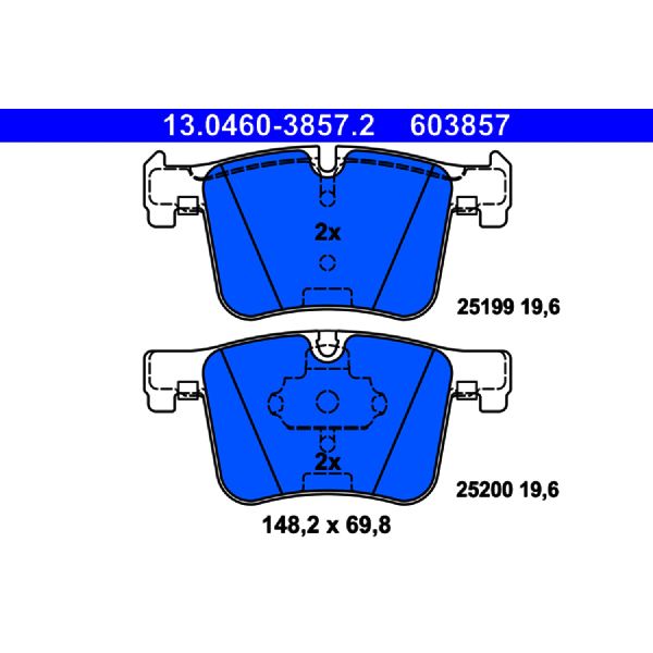 2011-2017 BMW X3 Disc Brake Pad Set - Front (ATE Coated)