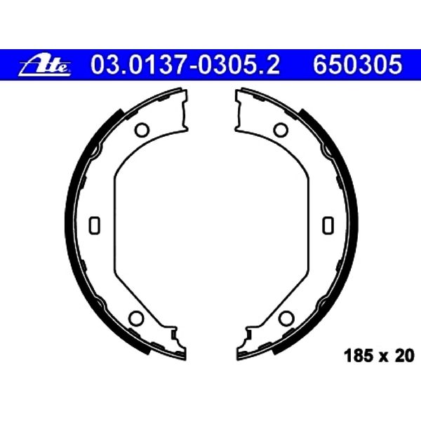 1997-2000 BMW 528i Parking Brake Shoe Set (ATE Coated)