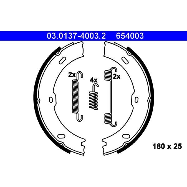 2010-2021 Mercedes-Benz Sprinter 2500 Parking Brake Shoe Set (ATE Coated)