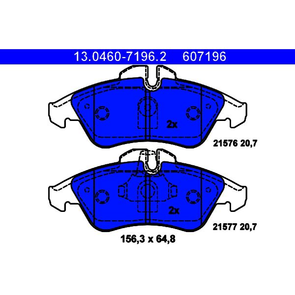 2002-2006 Freightliner Sprinter 2500 Disc Brake Pad Set - Front (ATE Coated)