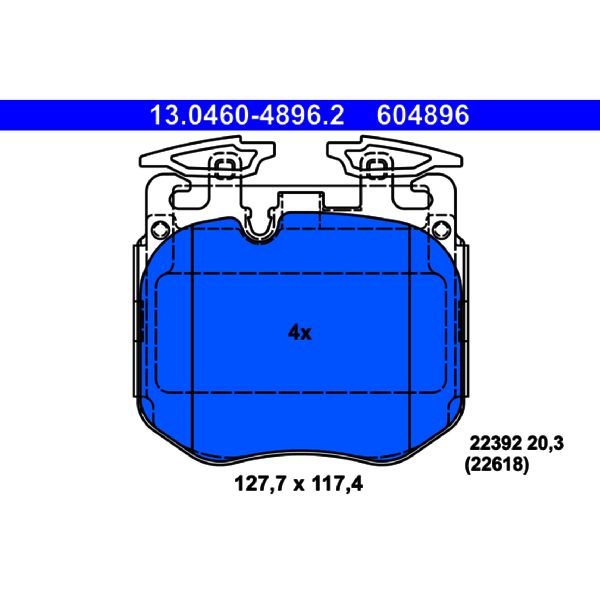 2020-2021 BMW X6 Disc Brake Pad Set - Front (ATE Coated)