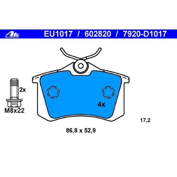 1998-2001 Audi A6 Disc Brake Pad Set - Rear (ATE Coated)