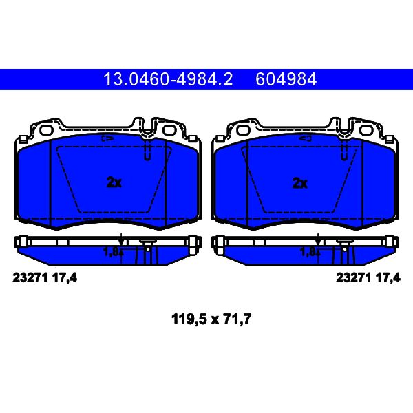 2001-2006 Mercedes-Benz S600 Disc Brake Pad Set - Front (ATE Coated)