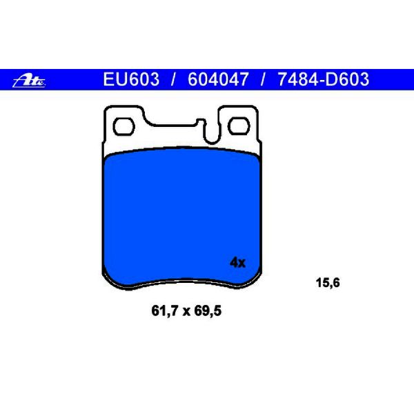1994-1999 Mercedes-Benz S320 Disc Brake Pad Set - Rear (ATE Coated)