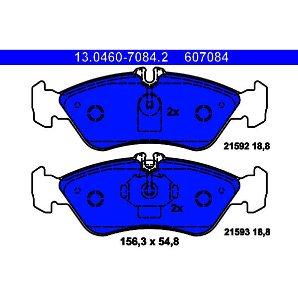 2002-2006 Freightliner Sprinter 2500 Disc Brake Pad Set - Rear (ATE Coated)