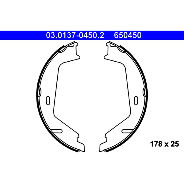1999-2008 Volvo S80 Parking Brake Shoe Set (ATE Coated)