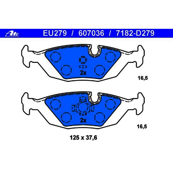1986-1988 BMW 325 Disc Brake Pad Set - Rear (ATE Coated)