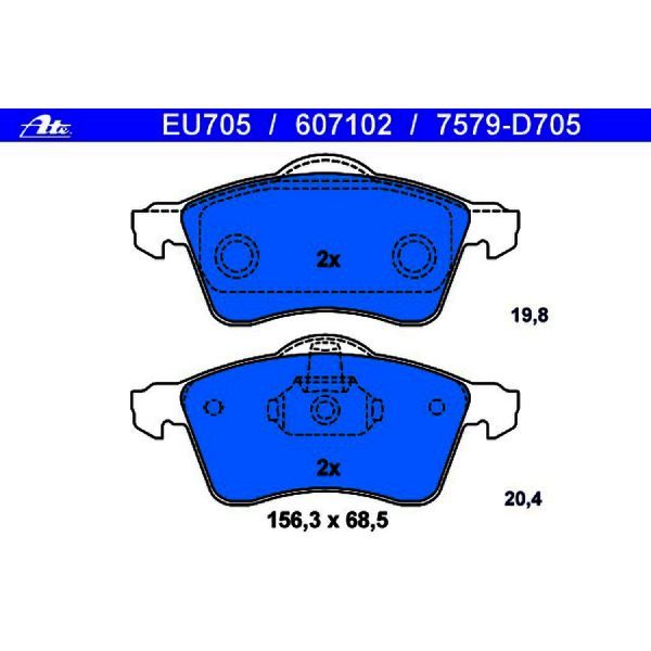 1996-1997 Volkswagen EuroVan Disc Brake Pad Set - Front (ATE Coated)