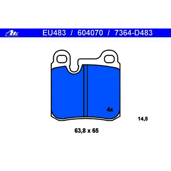 1990-1991 Porsche 911 Disc Brake Pad Set - Rear (ATE Coated)