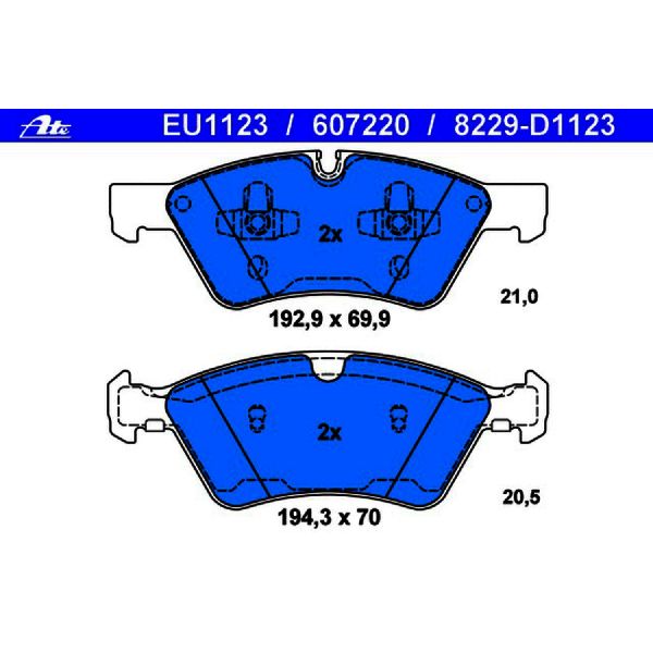 2006-2011 Mercedes-Benz ML350 Disc Brake Pad Set - Front (ATE Coated)