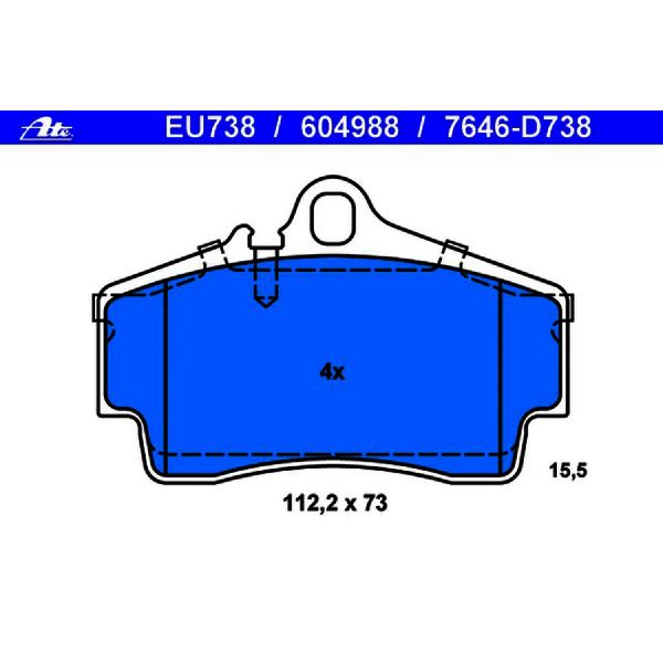 1997-2012 Porsche Boxster Disc Brake Pad Set - Front or Rear (ATE Coated)