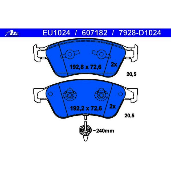 2007-2011 Audi S6 Disc Brake Pad Set - Front (ATE Coated)