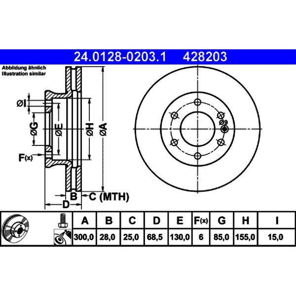 2010-2018 Mercedes-Benz Sprinter 3500 Disc Brake Rotor - Front (ATE Coated)