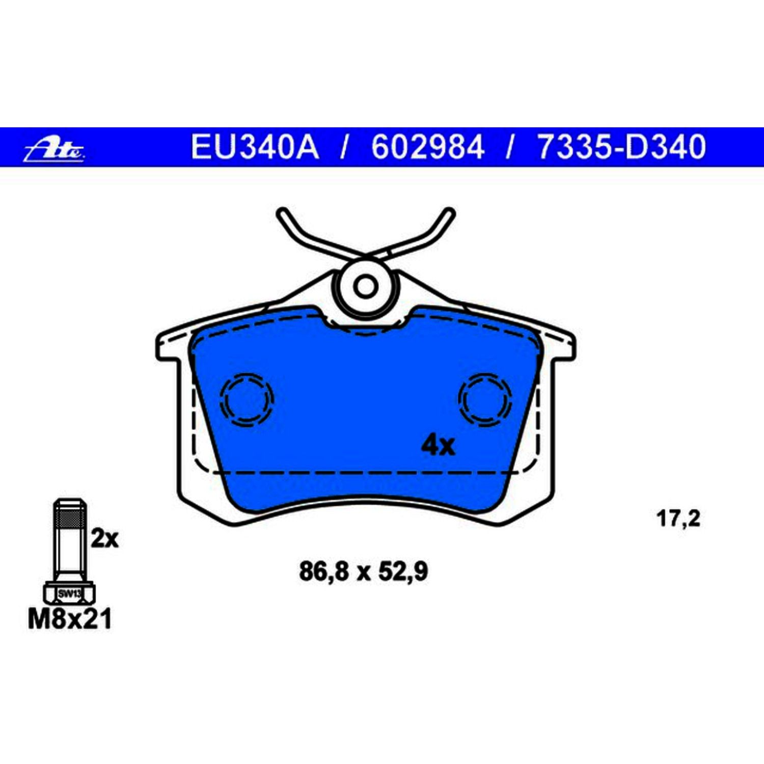 1998, 1997, 1996, 1995 Volkswagen Golf Disc Brake Pad Set