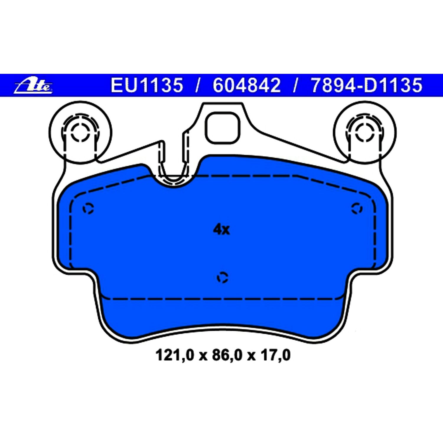2012, 2011, 2010, 2009, 2008, 2007 Porsche Boxster Disc Brake Pad Set